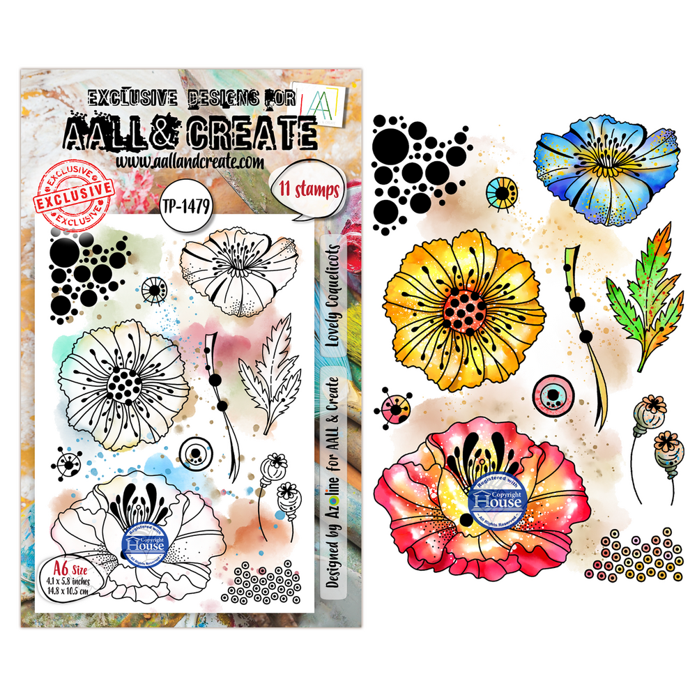 AALL and Create Clear Stamp Set A6 Lovely Coquelicots (AALL-TP-1479)