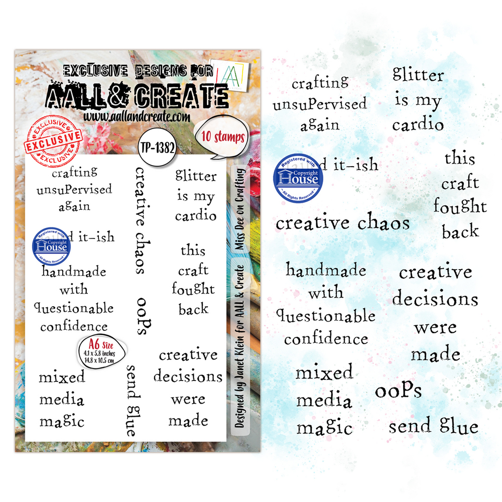 AALL and Create Clear Stamp Set A6 Miss Dee on Crafting (AALL-TP-1382) AALL and Create Clear Stamp Set A6 Miss Dee on Crafting (AALL-TP-1382)