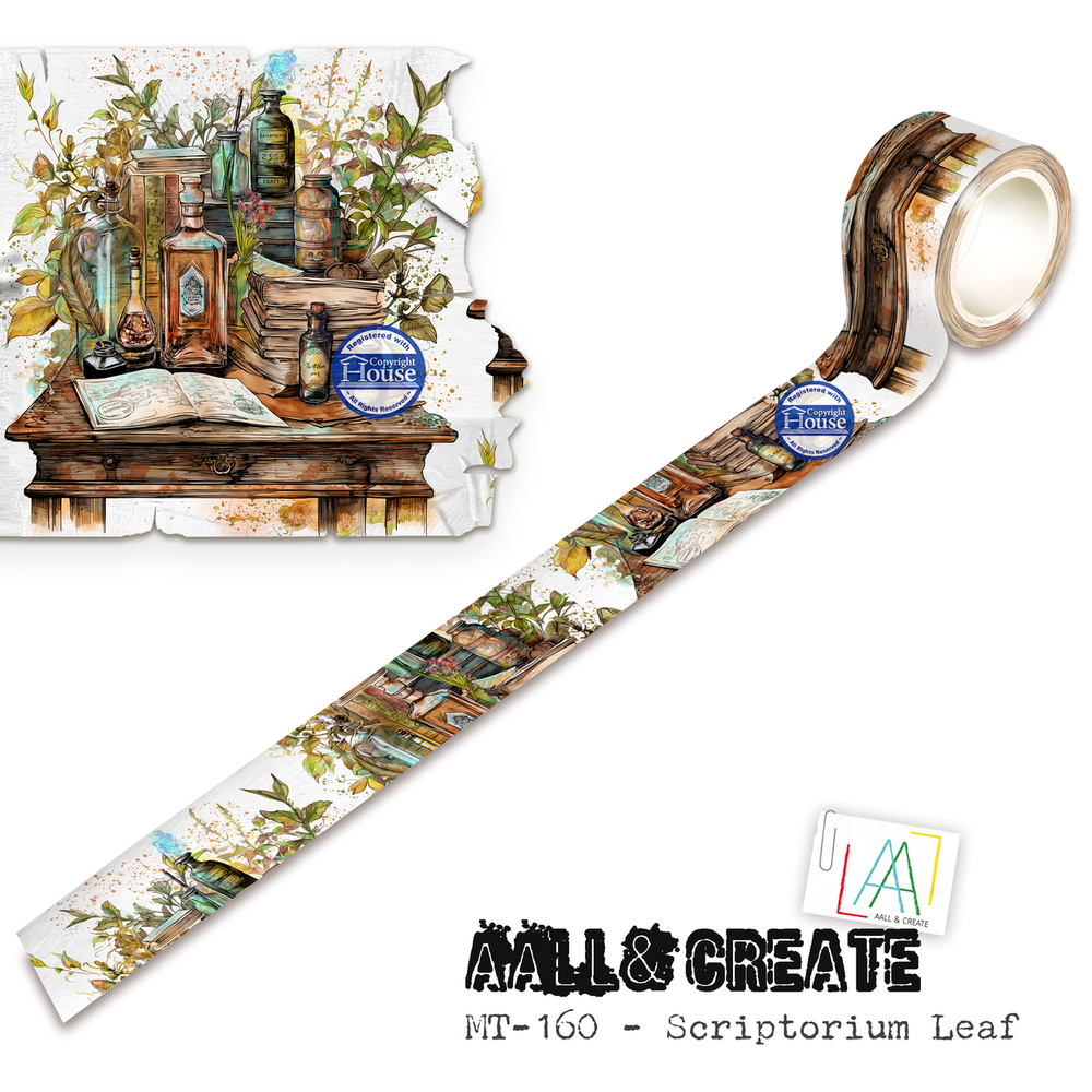 AALL and Create Layer it Up! Washi Tape 25mm Scriptorium Leaf (AALL-MT-160) AALL and Create Layer it Up! Washi Tape 25mm Scriptorium Leaf (AALL-MT-160)