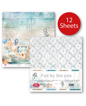 Craft & You Fun by the Sea 12x12 Inch Paper Pack (12pcs) (CPS-FUN30-12) Craft & You Fun by the Sea 12x12 Inch Paper Pack (12pcs) (CPS-FUN30-12)