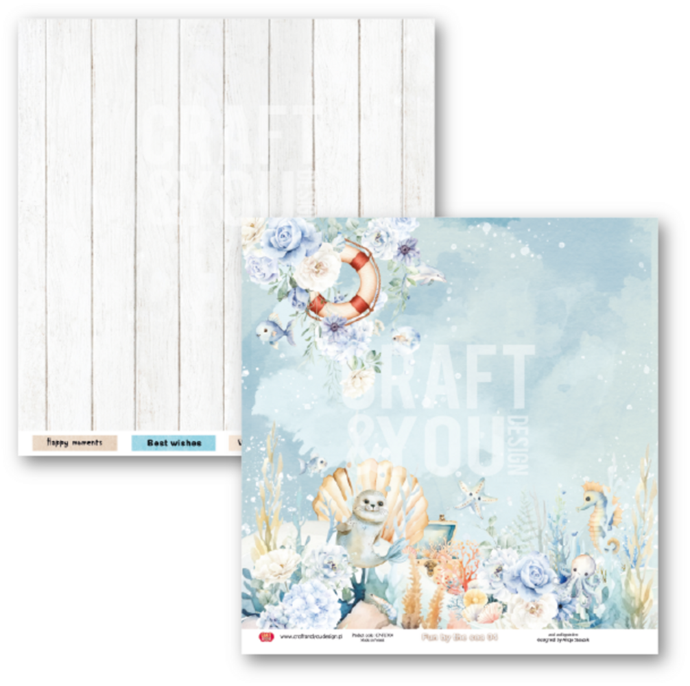 Craft & You Fun by the Sea 12x12 Inch Paper Pack (6pcs) (CPS-FUN30-6)