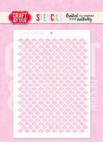 Craft & You Masking Stencil Scale Pattern (SC021)