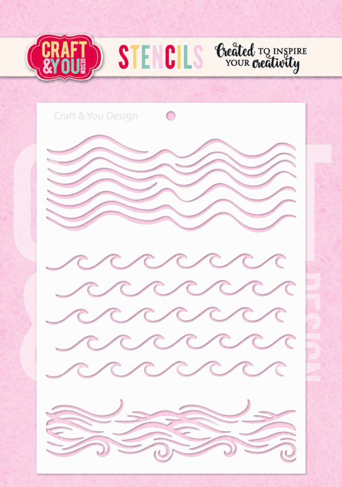 Craft & You Masking Stencil Waves (SC022) Craft & You Masking Stencil Waves (SC022)
