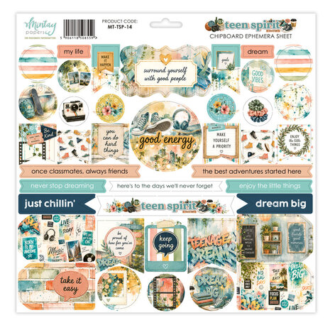 Mintay Teen Spirit 12x12 Inch Chipboard Ephemera Sheet (MT-TSP-14)