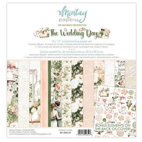 Mintay The Wedding Day 12x12 Inch Paper Pad (MT-TWD-07) Mintay The Wedding Day 12x12 Inch Paper Pad (MT-TWD-07)