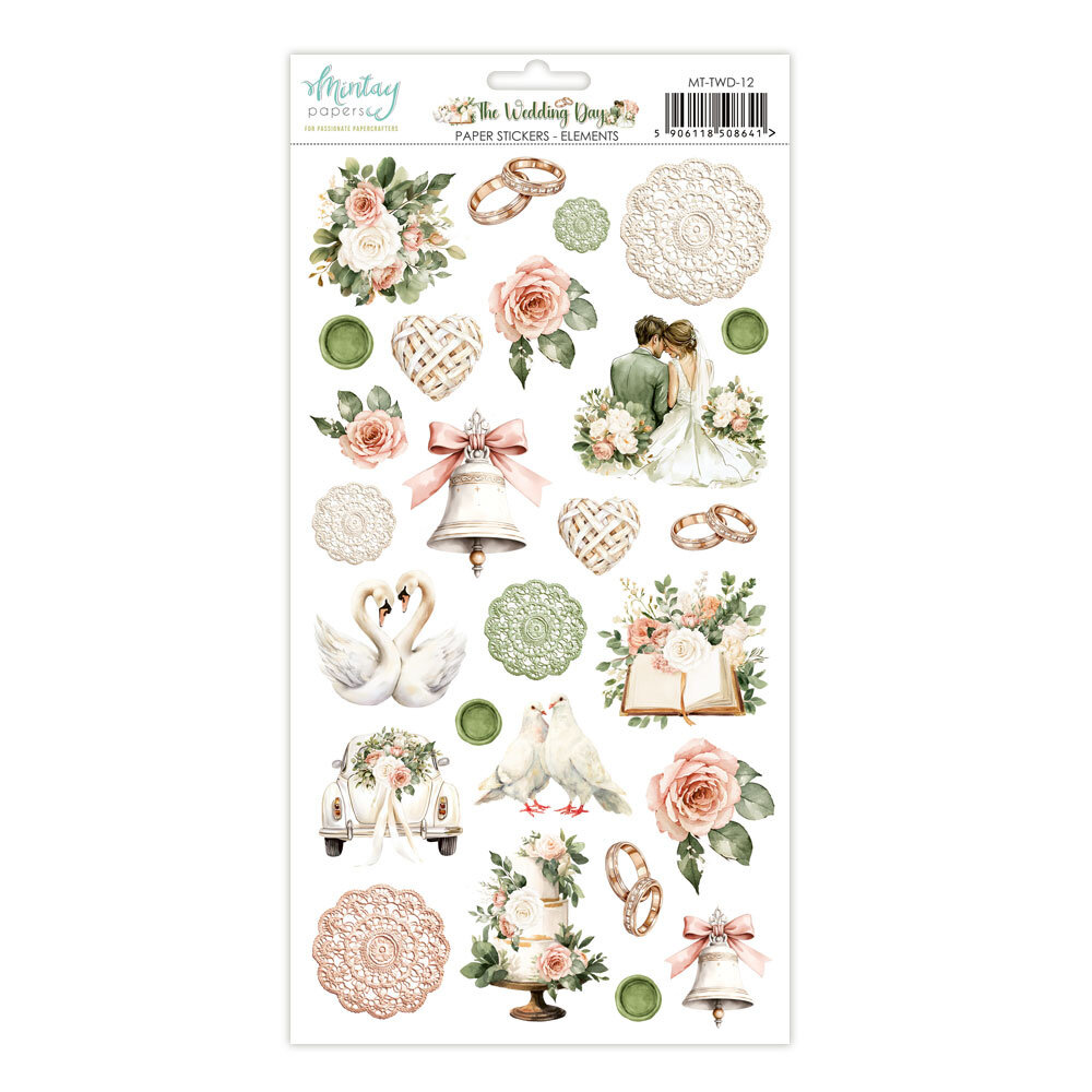 Mintay The Wedding Day 6x12 Inch Paper Stickers Elements (MT-TWD-12) Mintay The Wedding Day 6x12 Inch Paper Stickers Elements (MT-TWD-12)