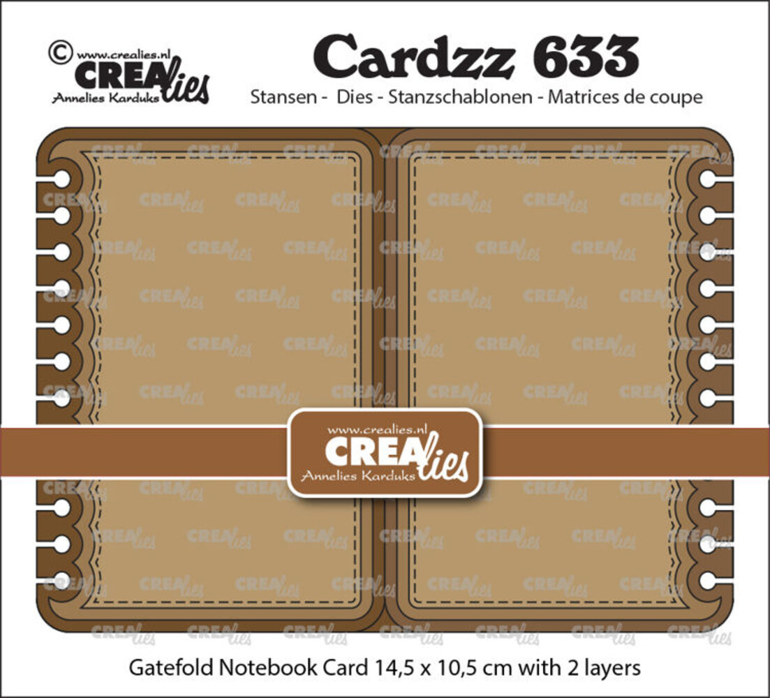 Crealies Cardzz Dies Gatefold Notebook Card Rechthoek (CLCZ633)