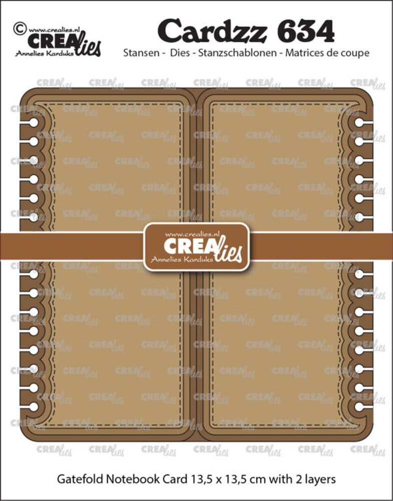Crealies Cardzz Dies Gatefold Notebook Card Vierkant (CLCZ634)