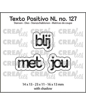 Crealies PRE-ORDER Texto Positivo Dies Blij Met Jou (POSNL127)