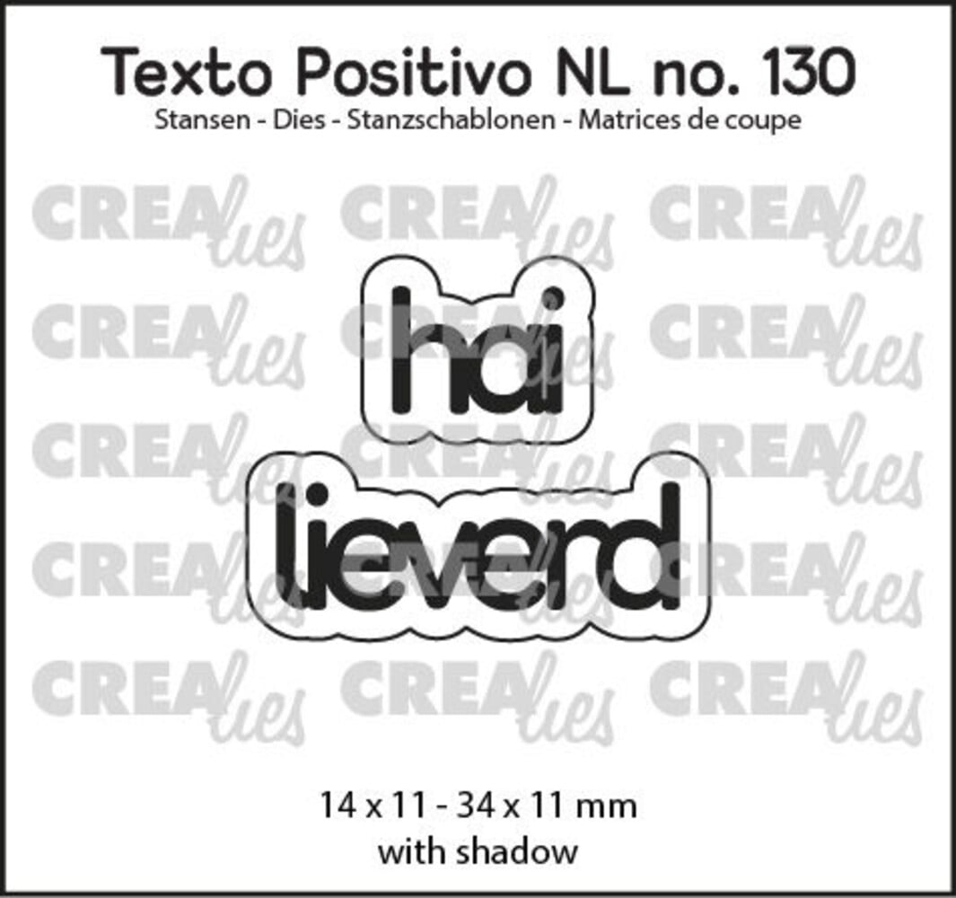 Crealies PRE-ORDER Texto Positivo Dies Hai Lieverd (POSNL130) Crealies PRE-ORDER Texto Positivo Dies Hai Lieverd (POSNL130)