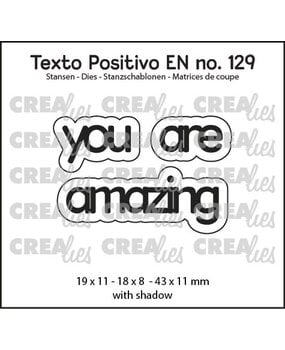 Crealies PRE-ORDER Texto Positivo Dies You Are Amazing (POSEN129)