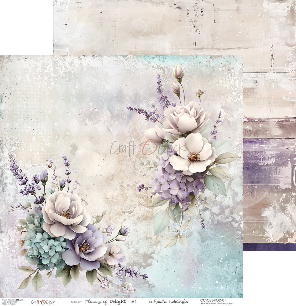 Craft O'Clock Flowers of Delight 8x8 Inch Paper Set (CC-C85-FOD-07) Craft O'Clock Flowers of Delight 8x8 Inch Paper Set (CC-C85-FOD-07)