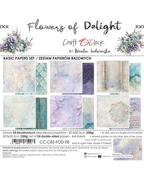 Craft O'Clock PRE-ORDER Flowers of Delight 8x8 Inch Basic Paper Set (CC-C85-FOD-08)