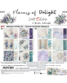 Craft O'Clock Flowers of Delight 8x8 Inch Medium Mix Paper Set (CC-C85-FOD-09) Craft O'Clock Flowers of Delight 8x8 Inch Medium Mix Paper Set (CC-C85-FOD-09)