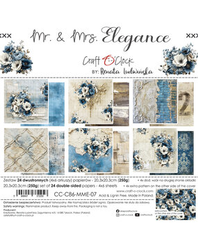 Craft O'Clock Mr. & Mrs. Elegance 8x8 Inch Paper Set (CC-C86-MME-07) Craft O'Clock Mr. & Mrs. Elegance 8x8 Inch Paper Set (CC-C86-MME-07)