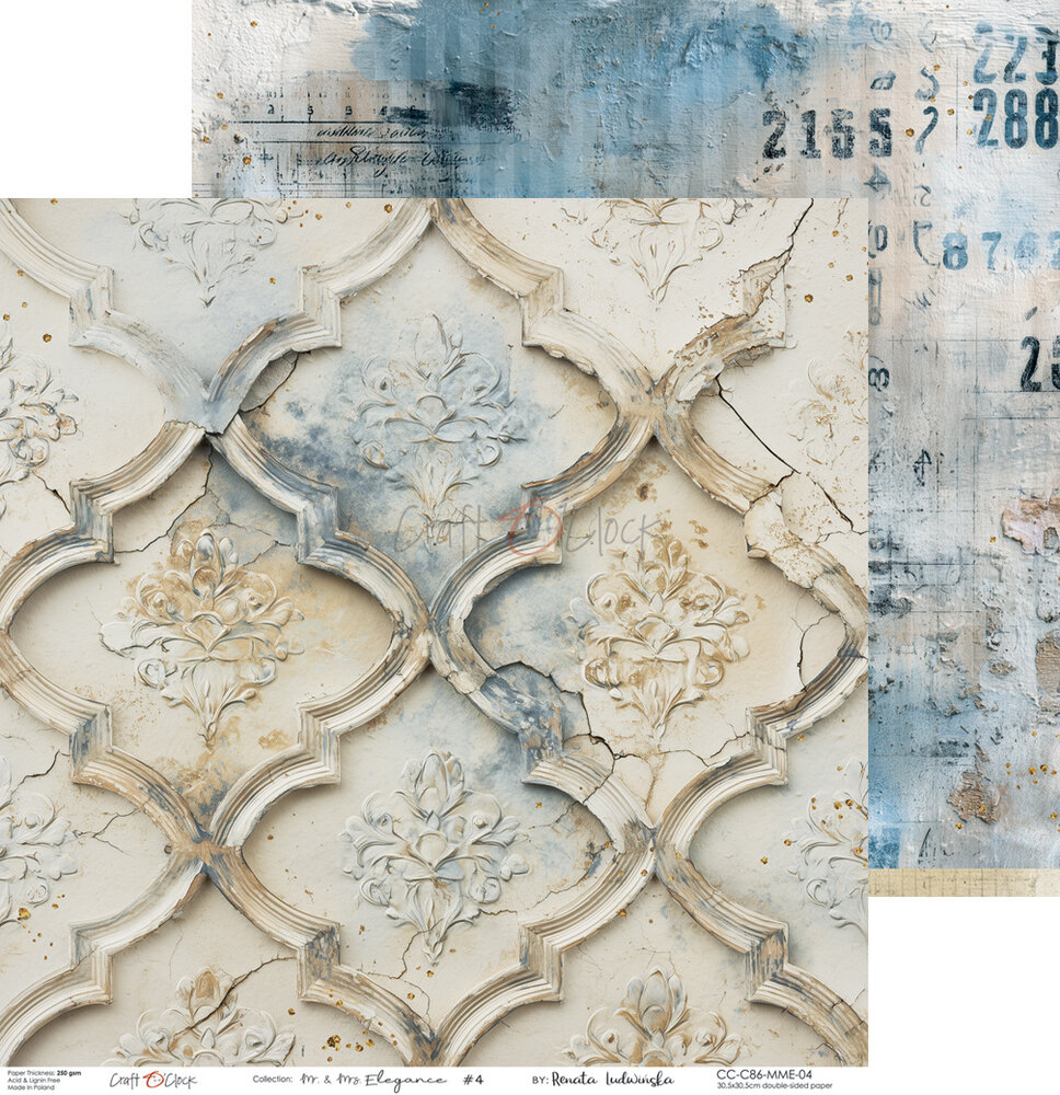 Craft O'Clock Mr. & Mrs. Elegance 8x8 Inch Paper Set (CC-C86-MME-07)