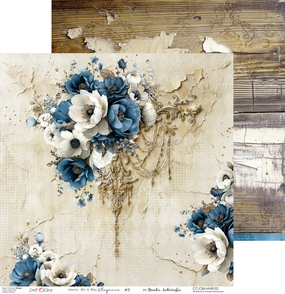Craft O'Clock Mr. & Mrs. Elegance 8x8 Inch Paper Set (CC-C86-MME-07)
