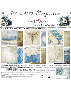 Craft O'Clock PRE-ORDER Mr. & Mrs. Elegance 8x8 Inch Basic Paper Set (CC-C86-MME-08) Craft O'Clock PRE-ORDER Mr. & Mrs. Elegance 8x8 Inch Basic Paper Set (CC-C86-MME-08)