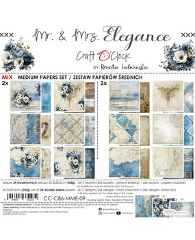 Craft O'Clock PRE-ORDER Mr. & Mrs. Elegance 8x8 Inch Medium Mix Paper Set (CC-C86-MME-09) Craft O'Clock PRE-ORDER Mr. & Mrs. Elegance 8x8 Inch Medium Mix Paper Set (CC-C86-MME-09)