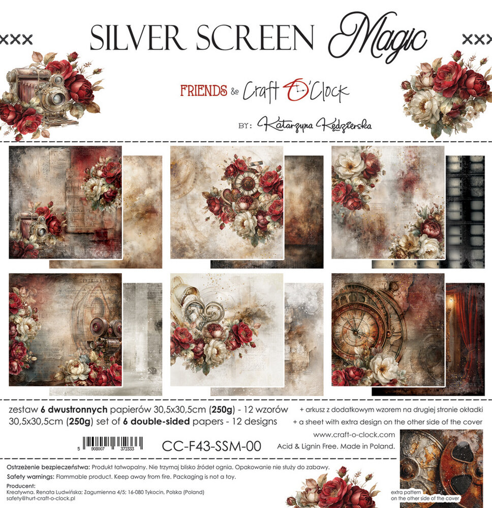 Craft O'Clock Silver Screen Magic 12x12 Inch Paper Set (CC-F43-SSM-00) Craft O'Clock Silver Screen Magic 12x12 Inch Paper Set (CC-F43-SSM-00)