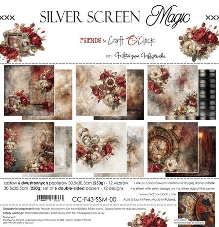 Craft O'Clock Silver Screen Magic 12x12 Inch Paper Set (CC-F43-SSM-00) Craft O'Clock Silver Screen Magic 12x12 Inch Paper Set (CC-F43-SSM-00)