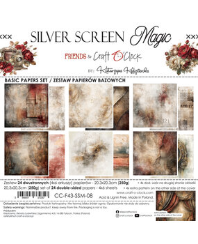 Craft O'Clock PRE-ORDER Silver Screen Magic 8x8 Inch Basic Paper Set (CC-F43-SSM-08)