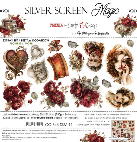 Craft O'Clock Silver Screen Magic Extras Set Flowers (CC-F43-SSM-11)
