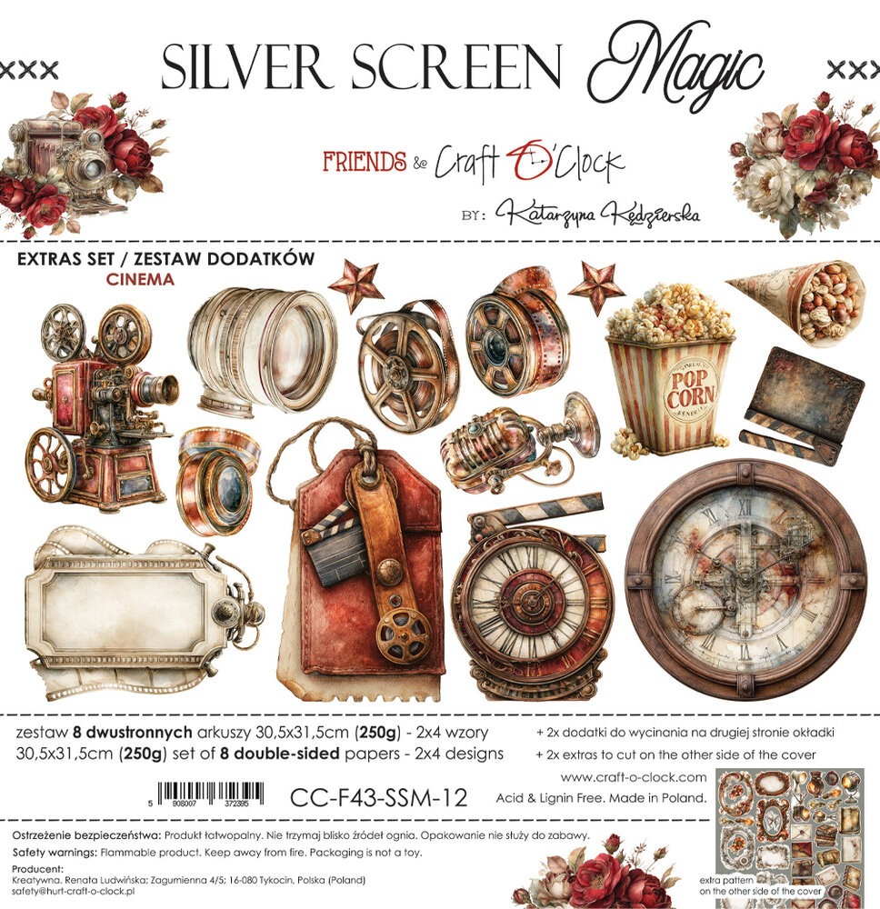 Craft O'Clock Silver Screen Magic Extras Set Cinema (CC-F43-SSM-12)