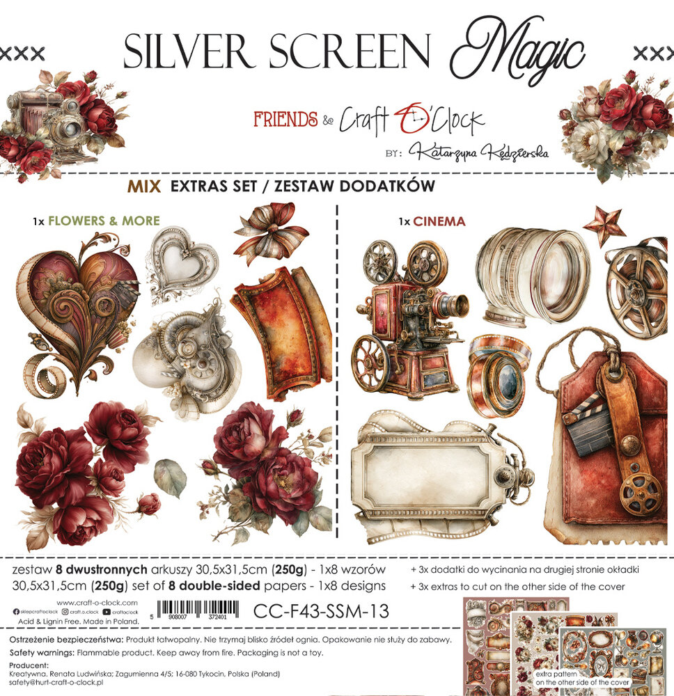 Craft O'Clock Silver Screen Magic Extras Set Mix (CC-F43-SSM-13) Craft O'Clock Silver Screen Magic Extras Set Mix (CC-F43-SSM-13)
