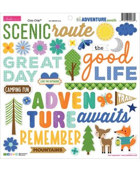 Bella BLVD Adventure Awaits Ciao Chipboard Icons (BB3236)