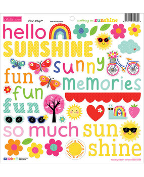 Bella BLVD Walking on Sunshine Ciao Chipboard Icons (BB3262)