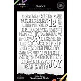 Arden Creative Studio Christmas Cheer Sentiment Block 6x8 Inch Stencil (ACSST0013)