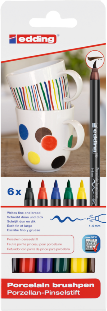 Edding e-4200 Porcelain Brush Pen Set Family (6pcs) (4-4200-6) Edding e-4200 Porcelain Brush Pen Set Family (6pcs) (4-4200-6)