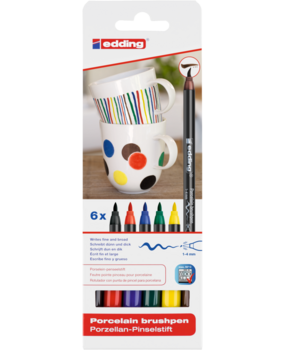 Edding e-4200 Porcelain Brush Pen Set Family (6pcs) (4-4200-6) Edding e-4200 Porcelain Brush Pen Set Family (6pcs) (4-4200-6)