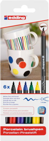Edding e-4200 Porcelain Brush Pen Set Family (6pcs) (4-4200-6) Edding e-4200 Porcelain Brush Pen Set Family (6pcs) (4-4200-6)