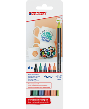 Edding e-4200 Porcelain Brush Pen Set Lively (6pcs) (4-4200-6000) Edding e-4200 Porcelain Brush Pen Set Lively (6pcs) (4-4200-6000)