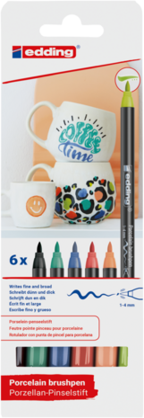 Edding e-4200 Porcelain Brush Pen Set Lively (6pcs) (4-4200-6000) Edding e-4200 Porcelain Brush Pen Set Lively (6pcs) (4-4200-6000)