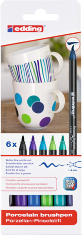 Edding e-4200 Porcelain Brush Pen Set Cool (6pcs) (4-4200-6099) Edding e-4200 Porcelain Brush Pen Set Cool (6pcs) (4-4200-6099)