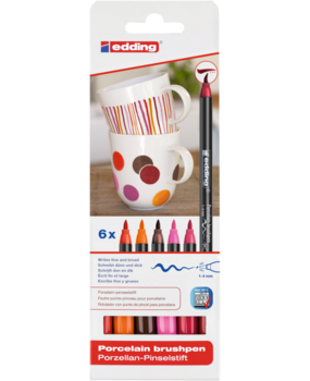 Edding e-4200 Porcelain Brush Pen Set Warm (6pcs) (4-4200-6999) Edding e-4200 Porcelain Brush Pen Set Warm (6pcs) (4-4200-6999)