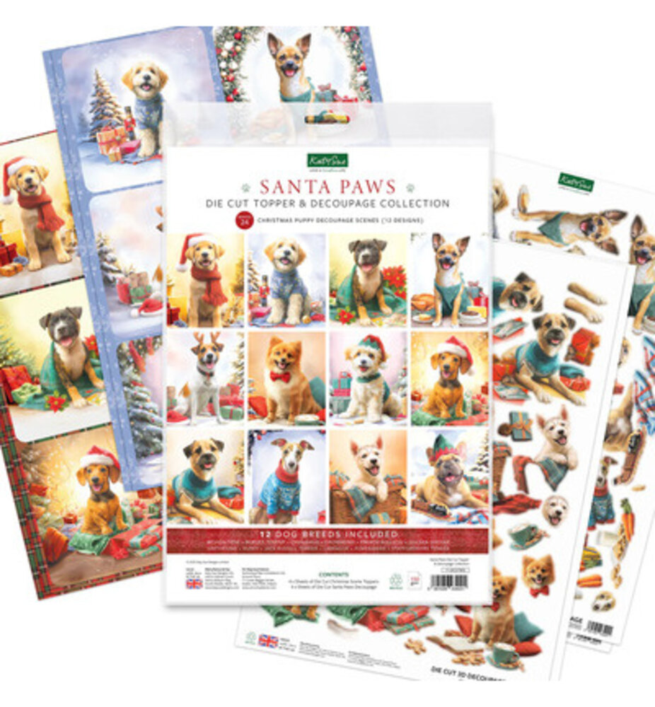 Katy Sue Santa Paws Die Cut Topper & Decoupage Collection (11-DCD7003) Katy Sue Santa Paws Die Cut Topper & Decoupage Collection (11-DCD7003)
