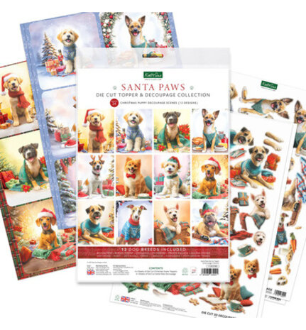 Katy Sue Santa Paws Die Cut Topper & Decoupage Collection (11-DCD7003) Katy Sue Santa Paws Die Cut Topper & Decoupage Collection (11-DCD7003)