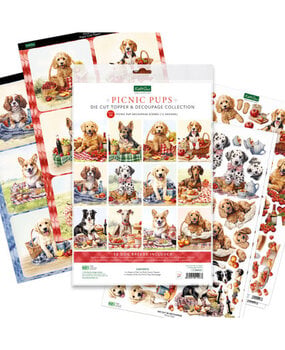 Katy Sue Picnic Pups Die Cut Topper & Decoupage Collection (7-10084PUP) Katy Sue Picnic Pups Die Cut Topper & Decoupage Collection (7-10084PUP)