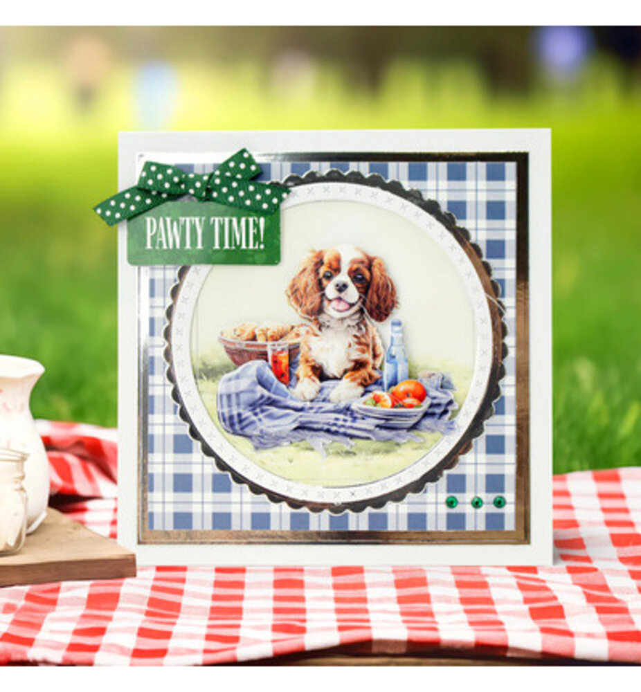 Katy Sue Picnic Pups Die Cut Topper & Decoupage Collection (7-10084PUP) Katy Sue Picnic Pups Die Cut Topper & Decoupage Collection (7-10084PUP)