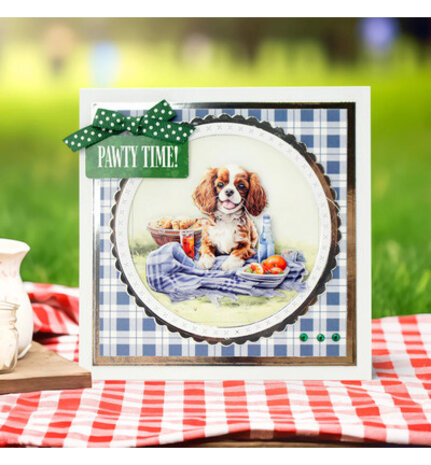 Katy Sue Picnic Pups Die Cut Topper & Decoupage Collection (7-10084PUP) Katy Sue Picnic Pups Die Cut Topper & Decoupage Collection (7-10084PUP)