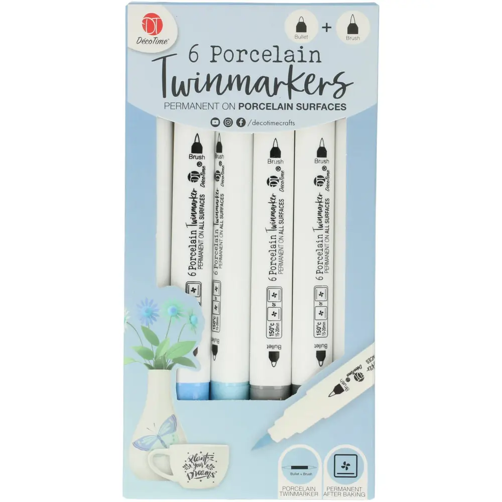 DécoTime 6 Porcelain Markers Baby Blue (3218262) DécoTime 6 Porcelain Markers Baby Blue (3218262)
