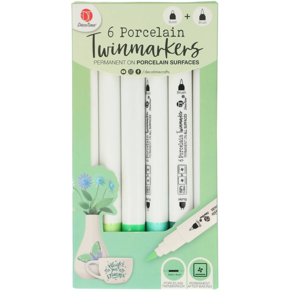 DécoTime 6 Porcelain Markers Seaweed Green (3218262)