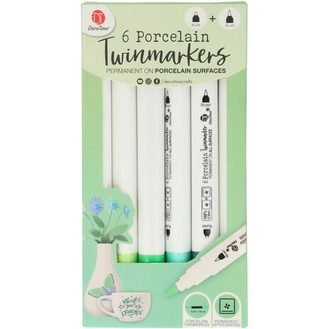 DécoTime 6 Porcelain Markers Seaweed Green (3218262)