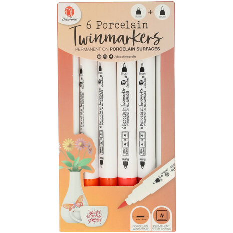 DécoTime 6 Porcelain Markers Hot Orange (3218262) DécoTime 6 Porcelain Markers Hot Orange (3218262)