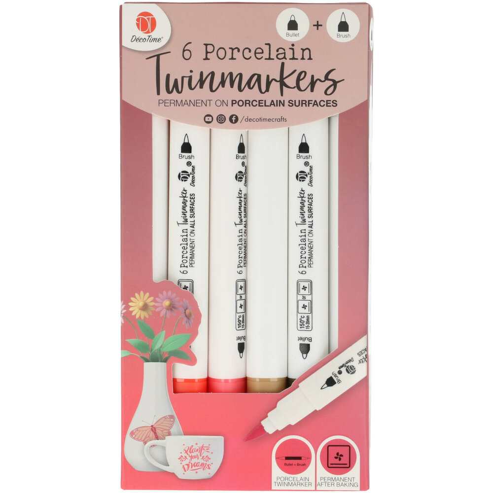 DécoTime 6 Porcelain Markers Crimson Red (3218262) DécoTime 6 Porcelain Markers Crimson Red (3218262)