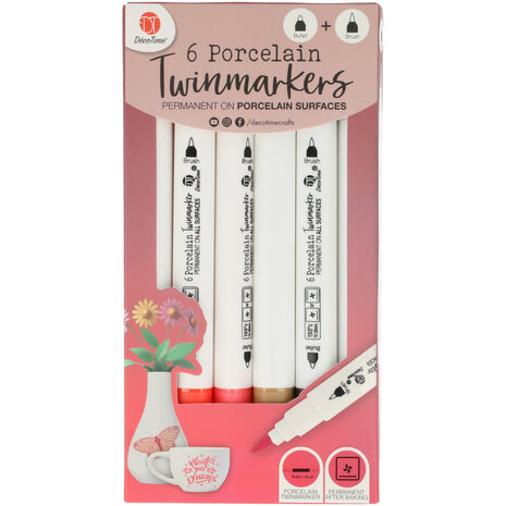 DécoTime 6 Porcelain Markers Crimson Red (3218262) DécoTime 6 Porcelain Markers Crimson Red (3218262)